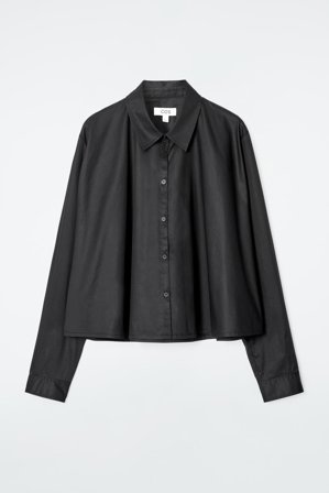 COS Femme Chemise Décontractée Évasée En Coton in Noir