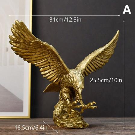 Harpiks Golden Eagle Statue Art Animal Model Collection Ornament A