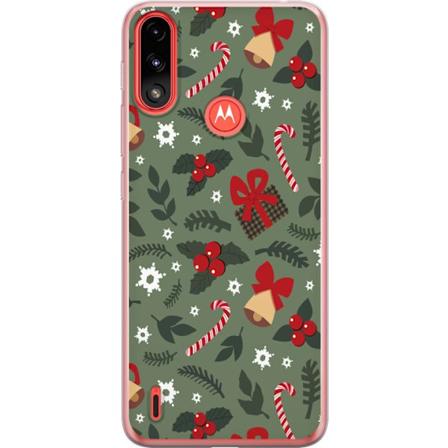Motorola Moto E7 Power Gennemsigtig cover Glædelig Jul mønst