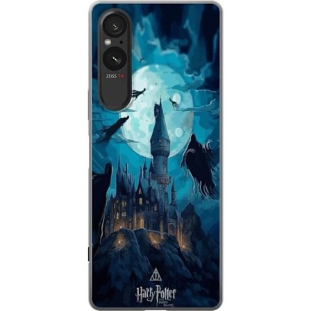 Yhteensopiva Puhelinkuori Sony Sony Xperia 5 V Maaginen fantasiakuvaus, jossa linna kuunvalossa ja leijuvat olentot, pimeä satuilmapiiri noitataiteen