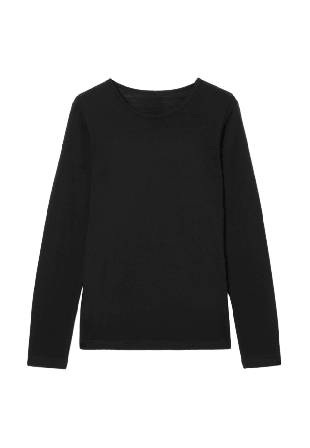 Å WOMAN Långärmad topp i merinoull ULLIS Linnen Svart L
