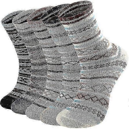 Villaiset sukat 5 paria - Villaiset sukat naisille, saapassukat, pehmeät crew-sukat, mukavat sukat, lämpimät sukat