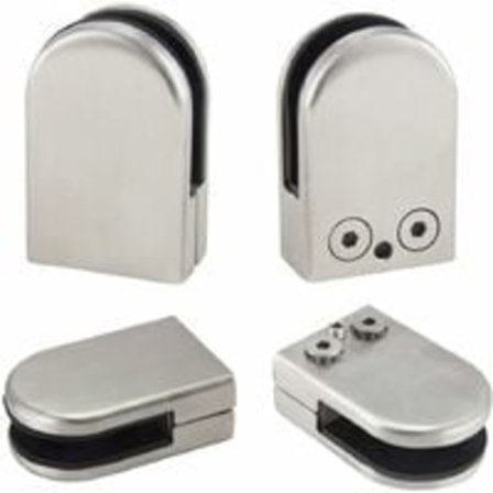 4 stk. Glasklemme Støtte 6-8mm Rustfrit Stål Glasklemmer Justerbare Glasstøtter Flad Bagtilslutning Klemme Støtte til Balustrade Trapper