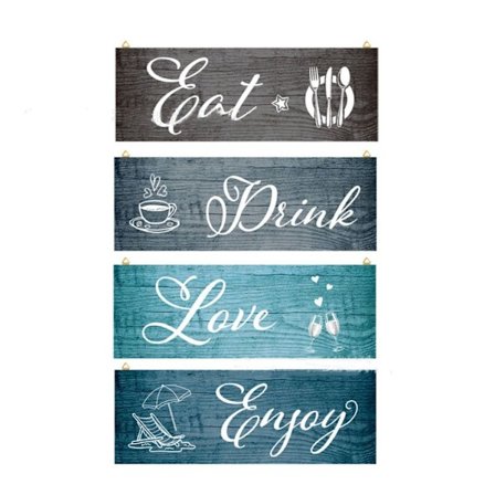 4 kpl Keittiön seinäkoriste Puinen seinäkoriste SININEN