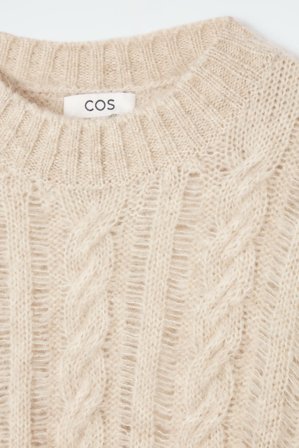 COS Women's Jersey De Mohair En Punto Trenzado in Beige