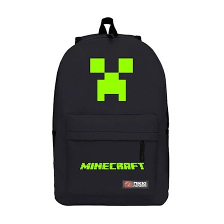 Minecraft Barn Skolesekk Ryggsekk Reiseryggsekk Svart