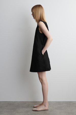 COS Women's Abito Mini In Cotone Pima Con Bottoni in Nero