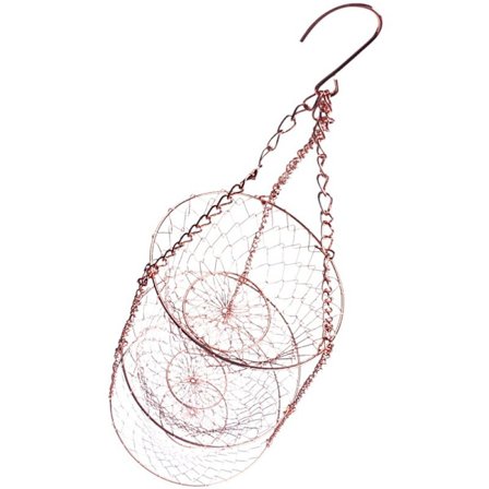 3-kerroksinen hedelmäkori, tilaa säästävä ripustettava hedelmä- ja vihanneskeittiön säilytyskori, kasvien säilytyskori (kupari)