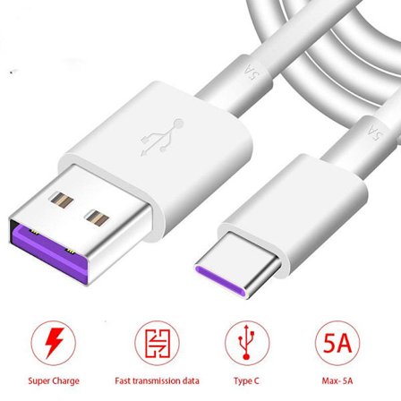 Alkuperäinen Huawei P30 Pro SuperCharge USB-C -kaapeli 22,5 W 5 A valkoinen