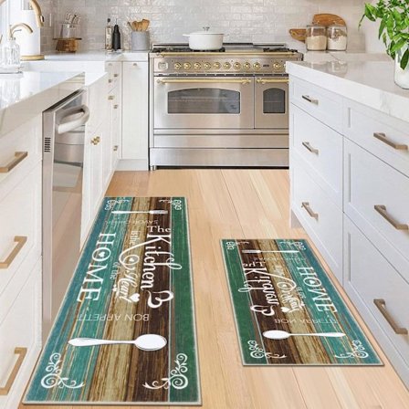 Skridsikker køkkenmåtte, vaskbar skridsikker køkkenmåtte, køkkenmåtte, moderne abstrakt design anti-træthed køkkenmåtte til entre, spisestue