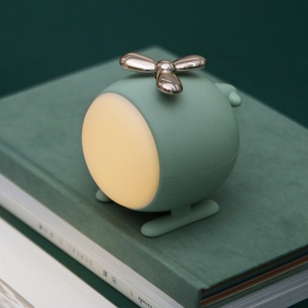 Barnelampe, LED-skrivebordslampe for barn, søte helikopterlampe skrivebordstilbehør, øyepleie tegneserie små skrivebordslamper gaver (grønn)