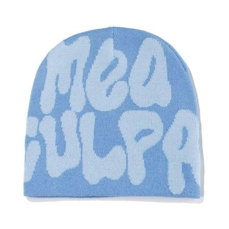 Mea Culpa Beanies Dupes Y2K Beanies Hatt med bokstavtrykk Skull Cap Skullies Beanies