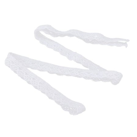 Blonderbånd Bomullstråd 20 Yards Dekorative Tilbehør for DIY Håndverk Klær Dekorasjoner Hvit