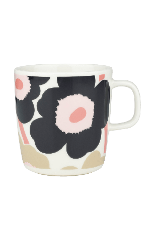 Marimekko Unikko Mug 4dl Glas Unisex Grå 9,5x10