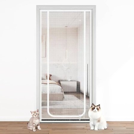 Kattsäker dörrskärm husdjur kattskärm kattisoleringsdörr - 90 x 200 cm