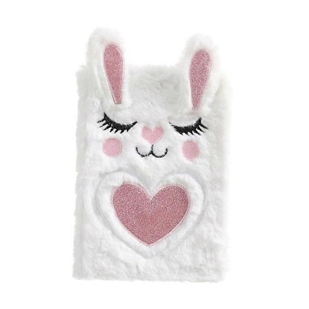 Härlig Djur Anteckningsbok Barn Plysch Dagbok för Flickor Tonåringar Luddig Journal Skrivblock A5 Linjerad 160 Sidor