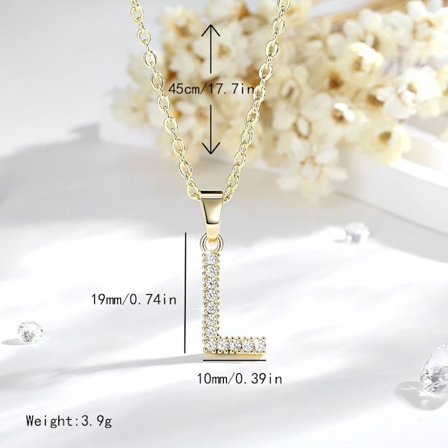 26 Bokstav Halsband Guld Halsband Dam DIY Hänge Med Diamant Nyckelbenskedja