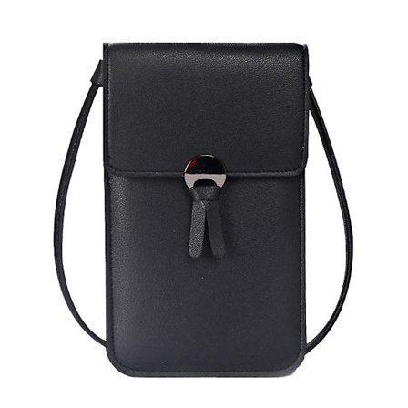 Berørbar enkel skulder crossbody telefonveske svart