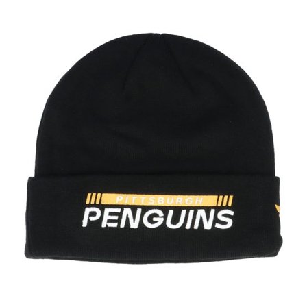 Fanatics - NHL Svart cuff Beanie - Pittsburgh Penguins Authentic Pro Game & Train Knit Black Cuff @ Hatstore