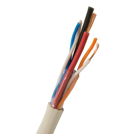 Nexans FLQQBR Larmkabel 8.5 mm ytterdiameter, vit 500 m, trumma, Anslutningsdon & kablar