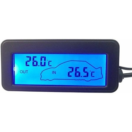12V Bil Inomhus/Utomhus Termometer, Digital Termometer, Bakgrundsbelyst Biltermometer, Mini LCD Termometer