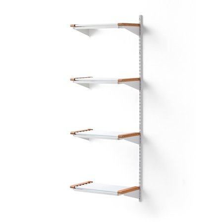 Wandgarderobenschrank JEPPE mit 4 Schuhböden, Anbauelement, 1790x600x310 mm, weiß/Eiche