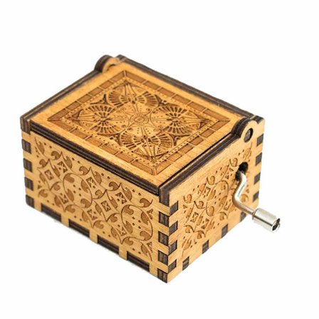 Soittorasia käsikammen, puiset soittorasiat vintage-muotoilu mekaaninen soittorasia hienolla puunleikkauksella, ei paristoja tarvita käsikammen