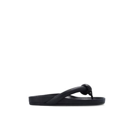 Rick Owens, Leather slides Zwart, Dames, Maat:39 EU,leer