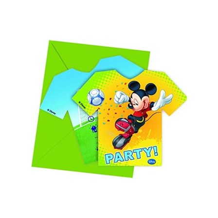 Disney Fotboll Mickey Mouse Inbjudningar (6-pack) En Storlek M
