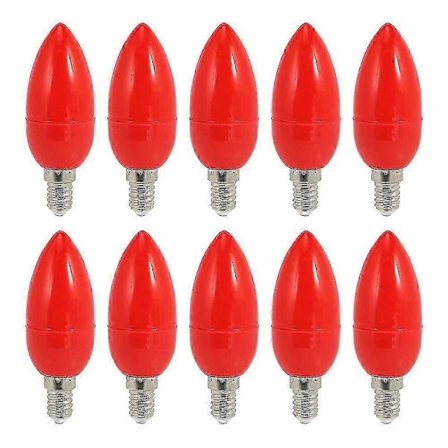 10x LED-ljusstake Glödlampor Röd Lyckobringande Lampa Gudsljus Energisparande Ljusstake Ljus, e14