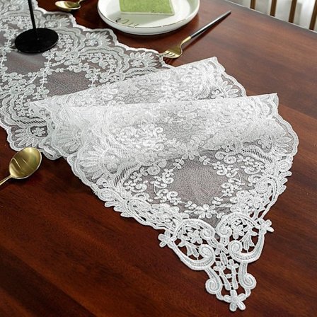 Patiopöytähuivi pitsiä, suorakaiteen muotoinen Macrame Tableruner - spot-myynti