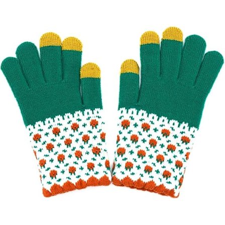 Vinterhandsker til damer, fortykkede femfingerhandsker i fløjl, søde uldstrikkede kuldebestandige handsker