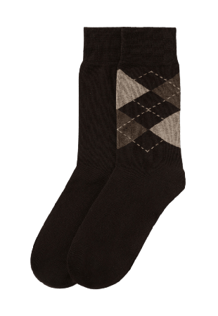 NORVIE Strumpor argyle, 2-pack Brun 41/45