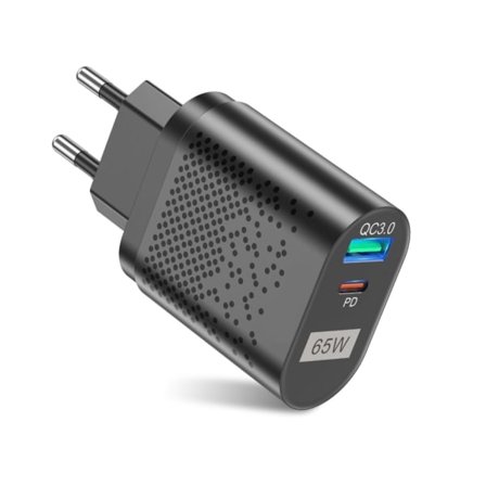 US/EU/UK/KR 65W GaN-oplader til QC 3.0 USB PD Væglader Type C USB Hurtigoplader til Laptop Telefon Powerbank Adapter