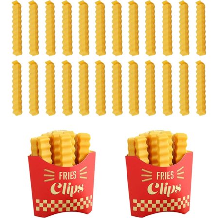 24-pak franske pommes frites poseklemmer - sjove madposeklemmer med magneter