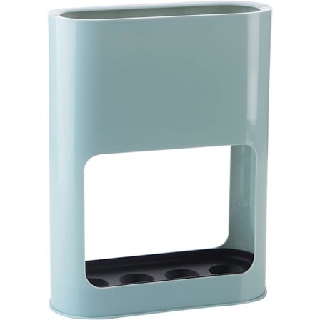 Paraplystativ (blå) plastik med hygroskopisk bakke, lille pladsbesparende paraplystativ, boligorganisator, 28 x 22 x 9 cm