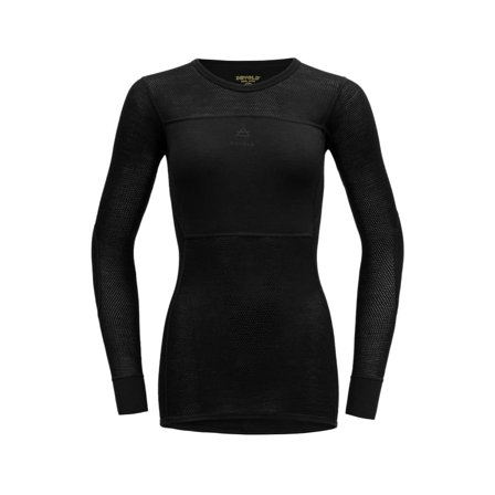 Devold Women's Wool Mesh Shirt Women base layer tops Black XL