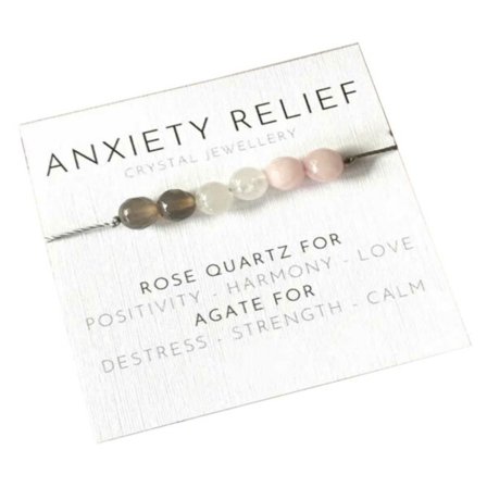 Det energistiske armbånd Rose Quartz Agate Crystal Bracelet med kort