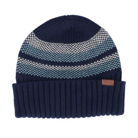 Rip Curl - Blå cuff Beanie - Surf Revival Stripe Reg Beanie Navy Cuff @ Hatstore