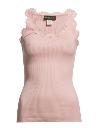 Silk Top W/ Lace T-shirts & Tops Sleeveless Rosa Rosemunde*Betinget Tilbud