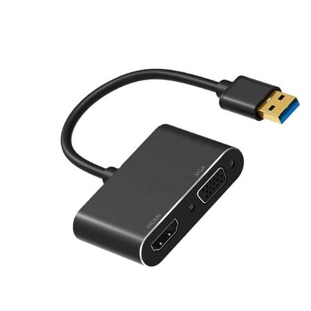 USB 3.0 till HDMI VGA Konverter Adapter Dubbel Utgång Adapter