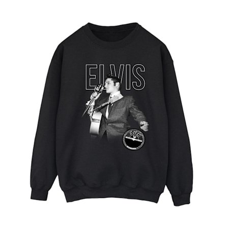 Elvis Dam/Kvinnor Logotyp Porträtt Sweatshirt XXL Svart