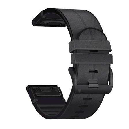 Garmin Fenix 6X/5X Plus/3/3 HR Klockarmband i läder- Svart