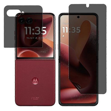 Kompatibel med Motorola Razr 60 Ultra 5G Anti-Spy Skærmbeskytter PET Mat Film til For- og Bagside