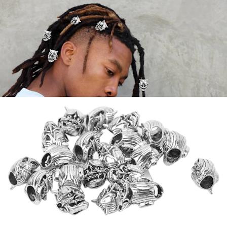 20 stk Viking skjeggperler sett antikke norrøne vikingruner hår rør piratskalle dreadlock DIY smykker hårdekorasjon