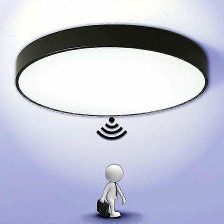 LED Taklampe med Bevegelsessensor Automatisk Lampe for Utendørs Balkong Garasje Korridor Inngang Rund Lysarmatur Enkel å Installere Taklampe 600