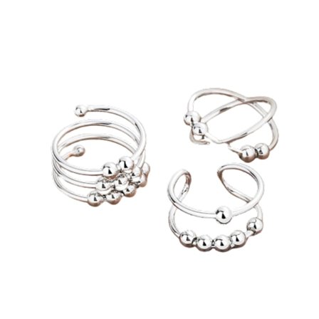 INF Anti-stress ringe med drejelige perler 3-pak