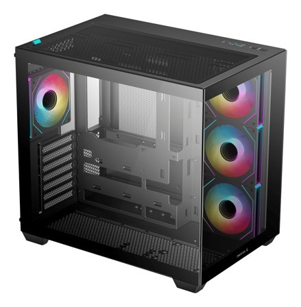 Deepcool CG530 4F Mid Tower svart ATX-kabinett med 4 ARGB-vifter