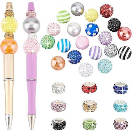 Akryl Resin Store Hul Perler Krystal Rhinestone Kuglepenne Dekoration Perler