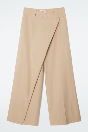 COS Frauen Asymmetrische Hose In Wickeloptik in Beige